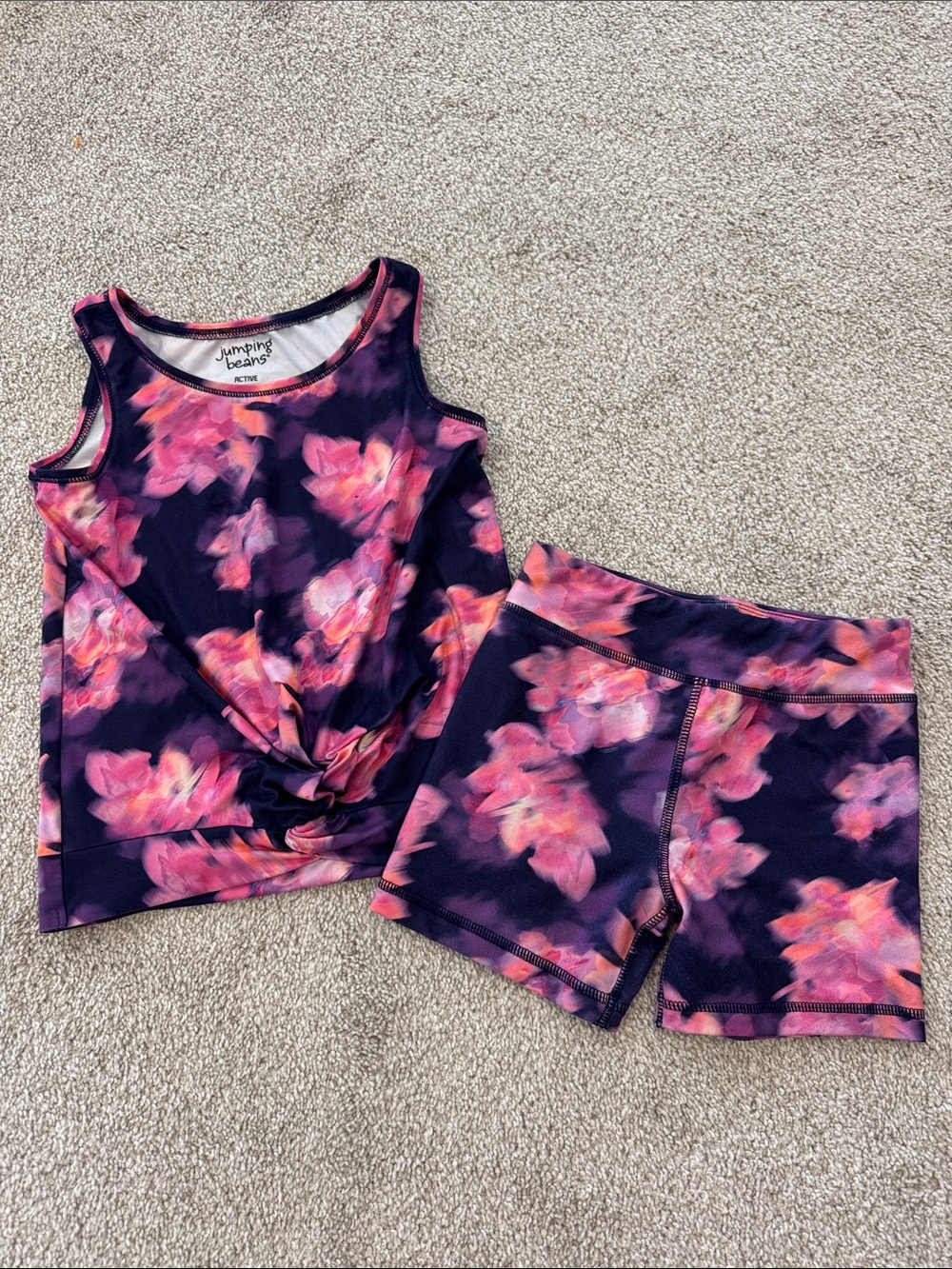 Jumping Beans Girls Floral Purple & Pink Active  set